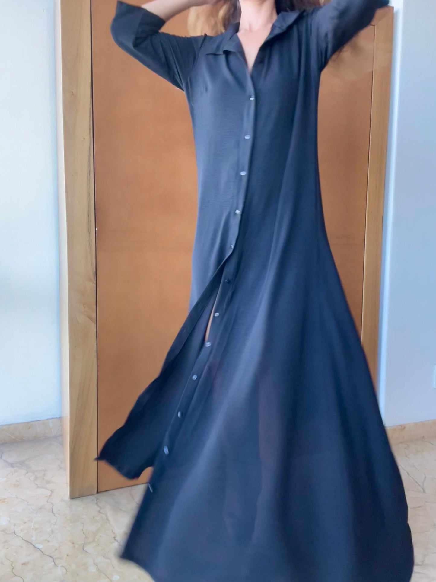Vestido Camisero Negro