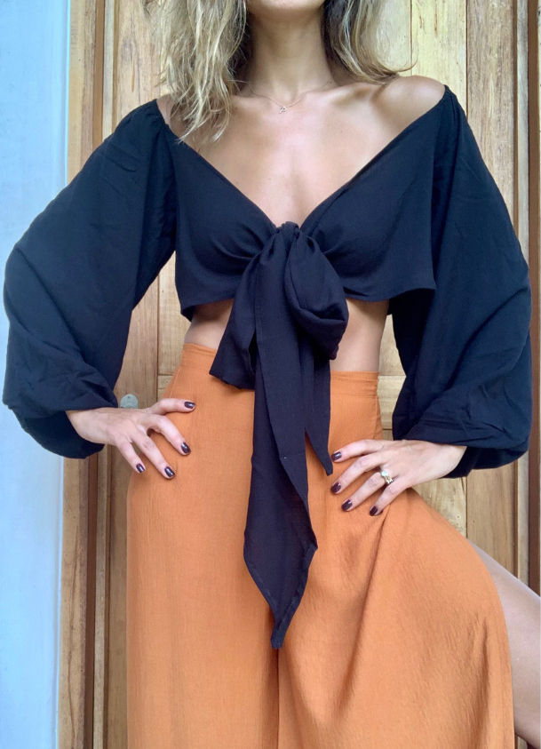 Camisa Gitana Negra