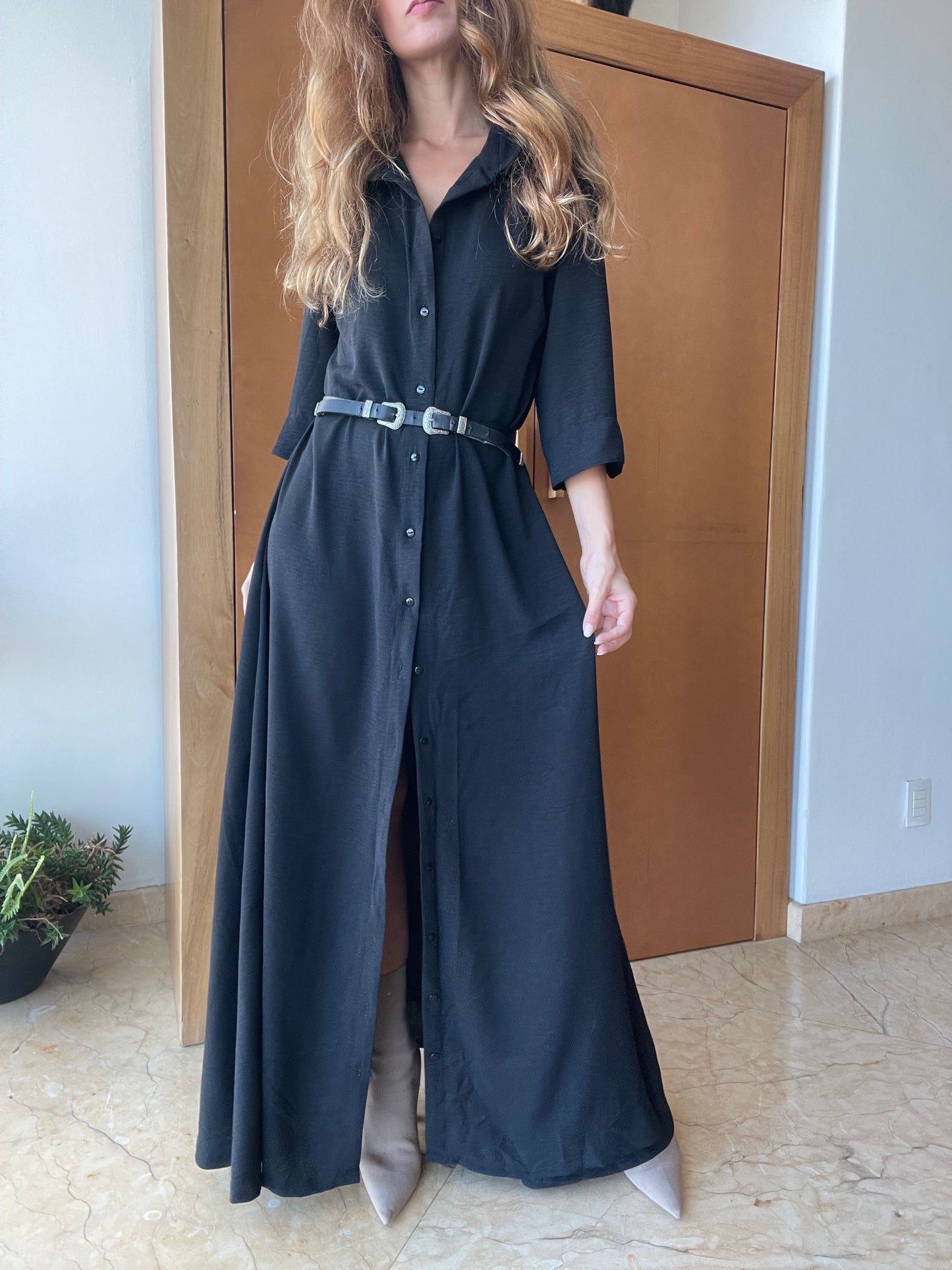 Vestido Camisero Negro