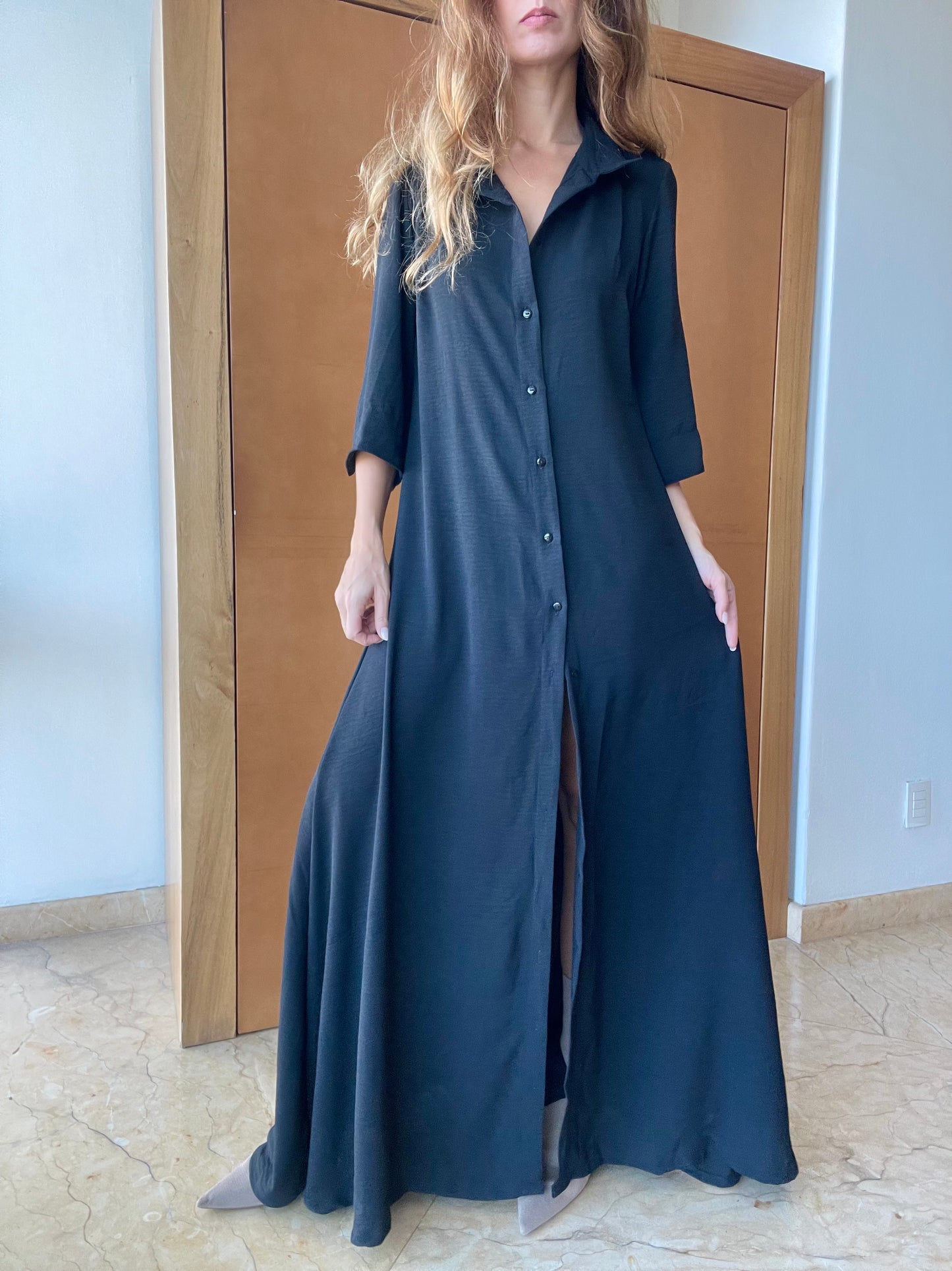 Vestido Camisero Negro