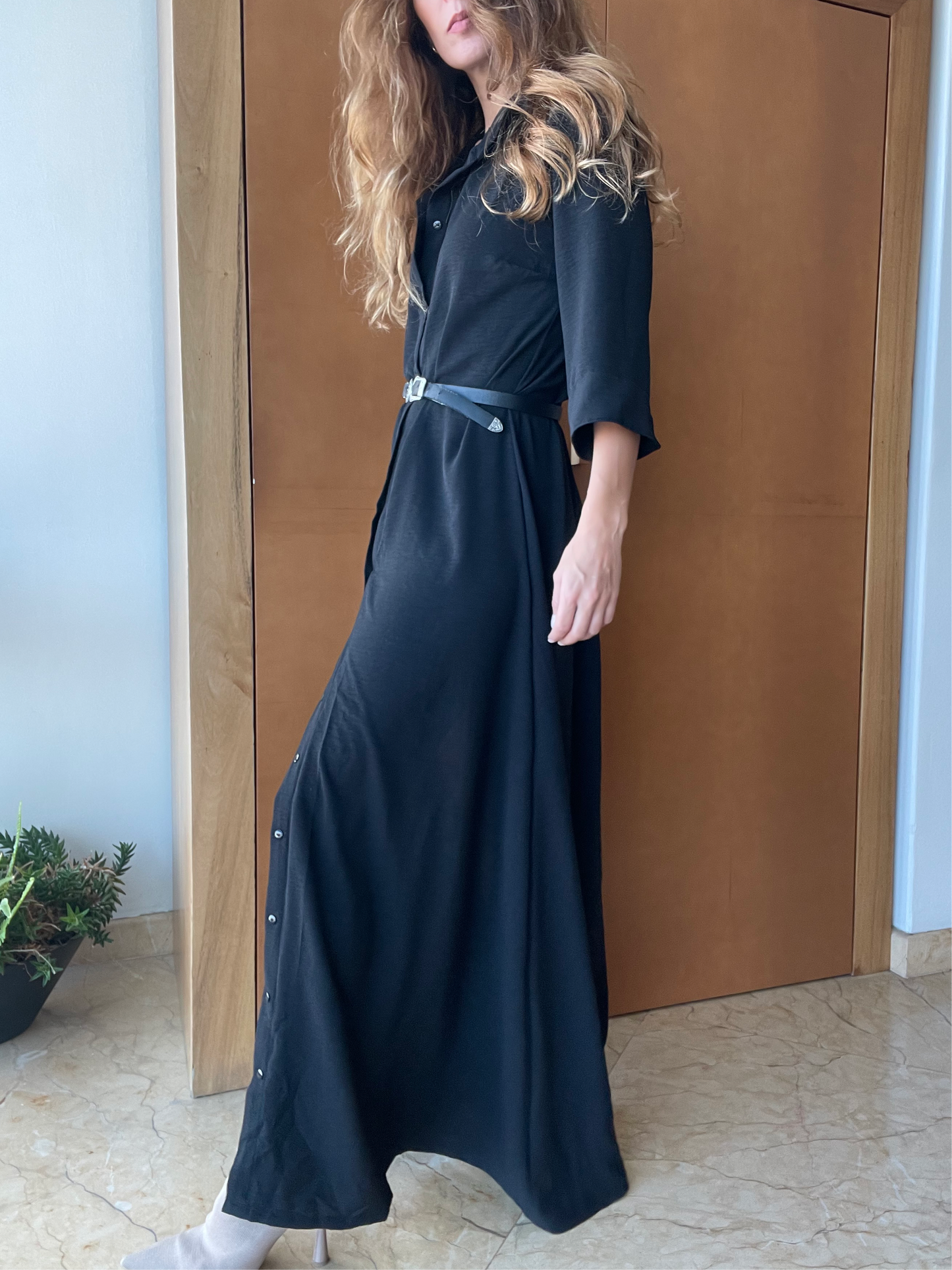 Vestido Camisero Negro