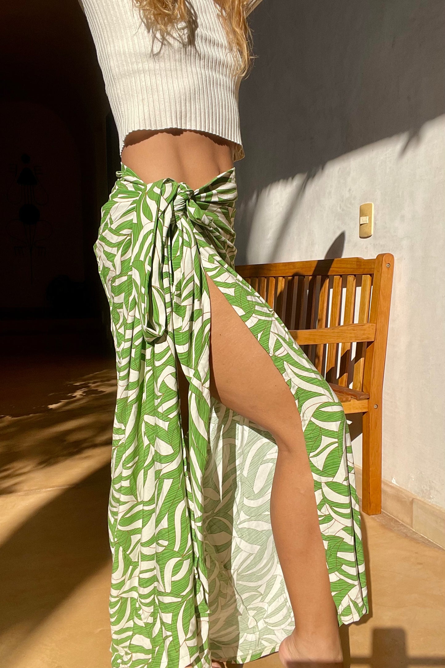 Falda Pareo hojas