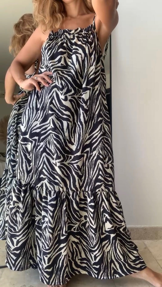 Vestido Coral Satin Zebra