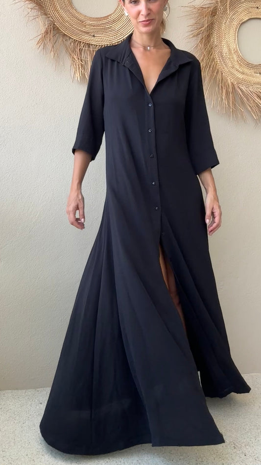 Vestido Camisero Negro