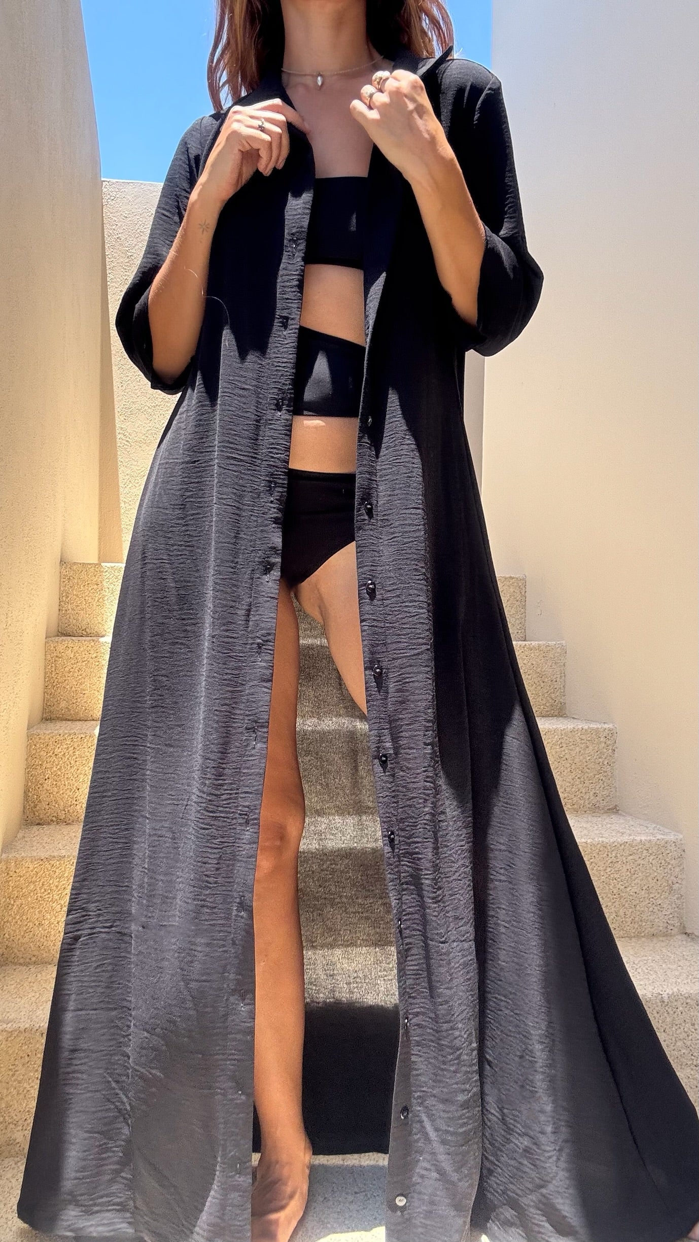 Vestido Camisero Negro