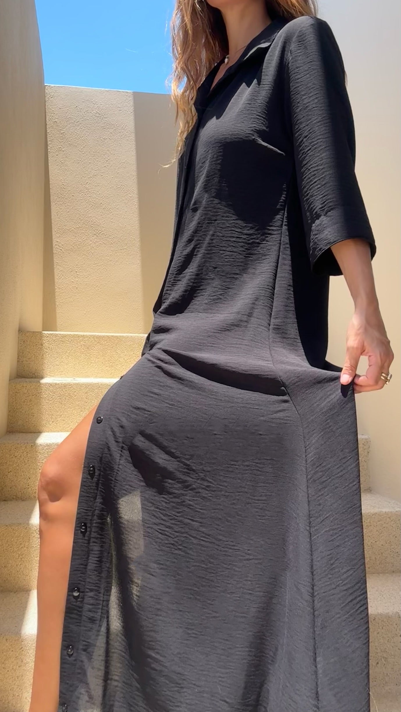 Vestido Camisero Negro