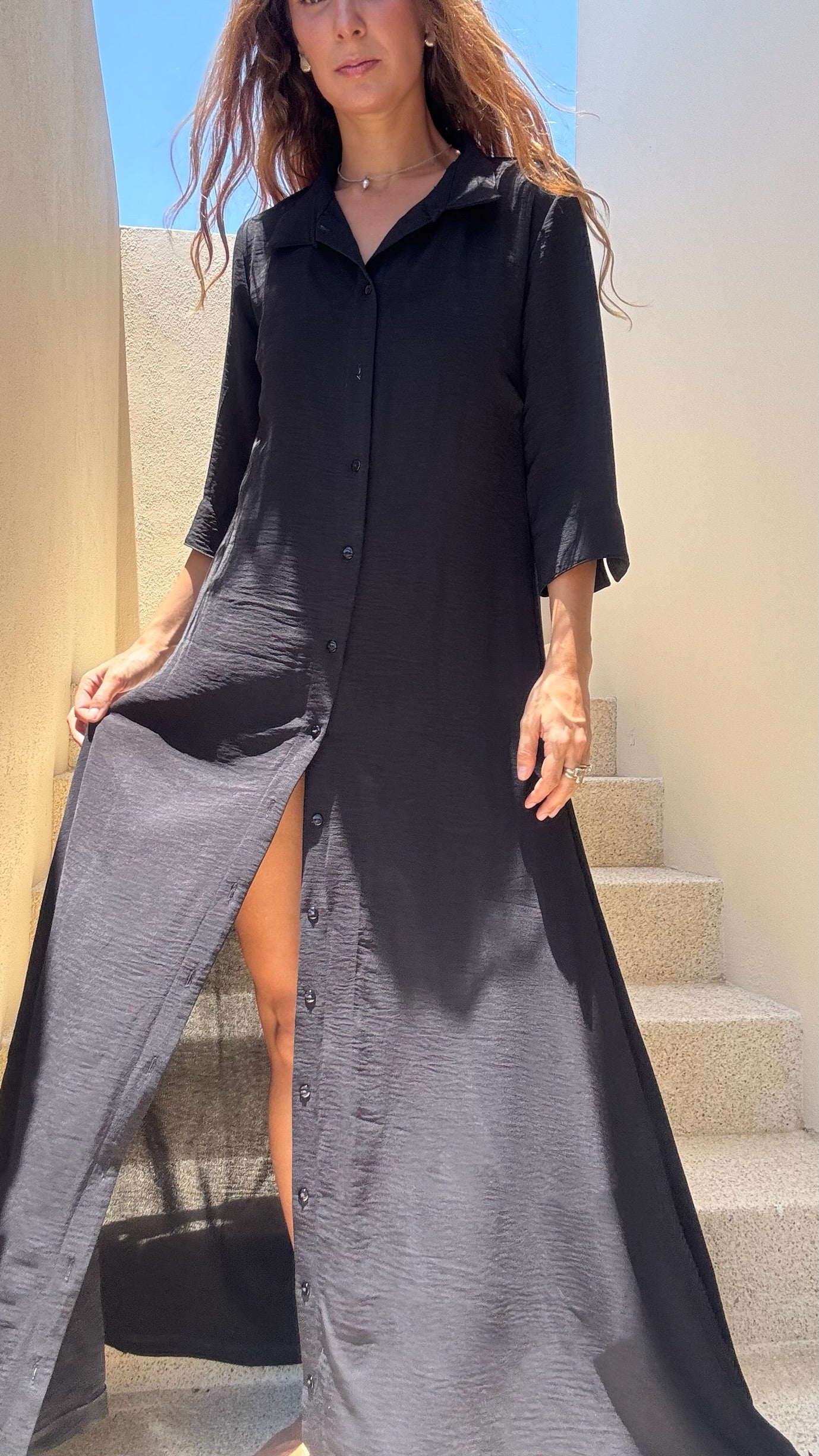 Vestido Camisero Negro