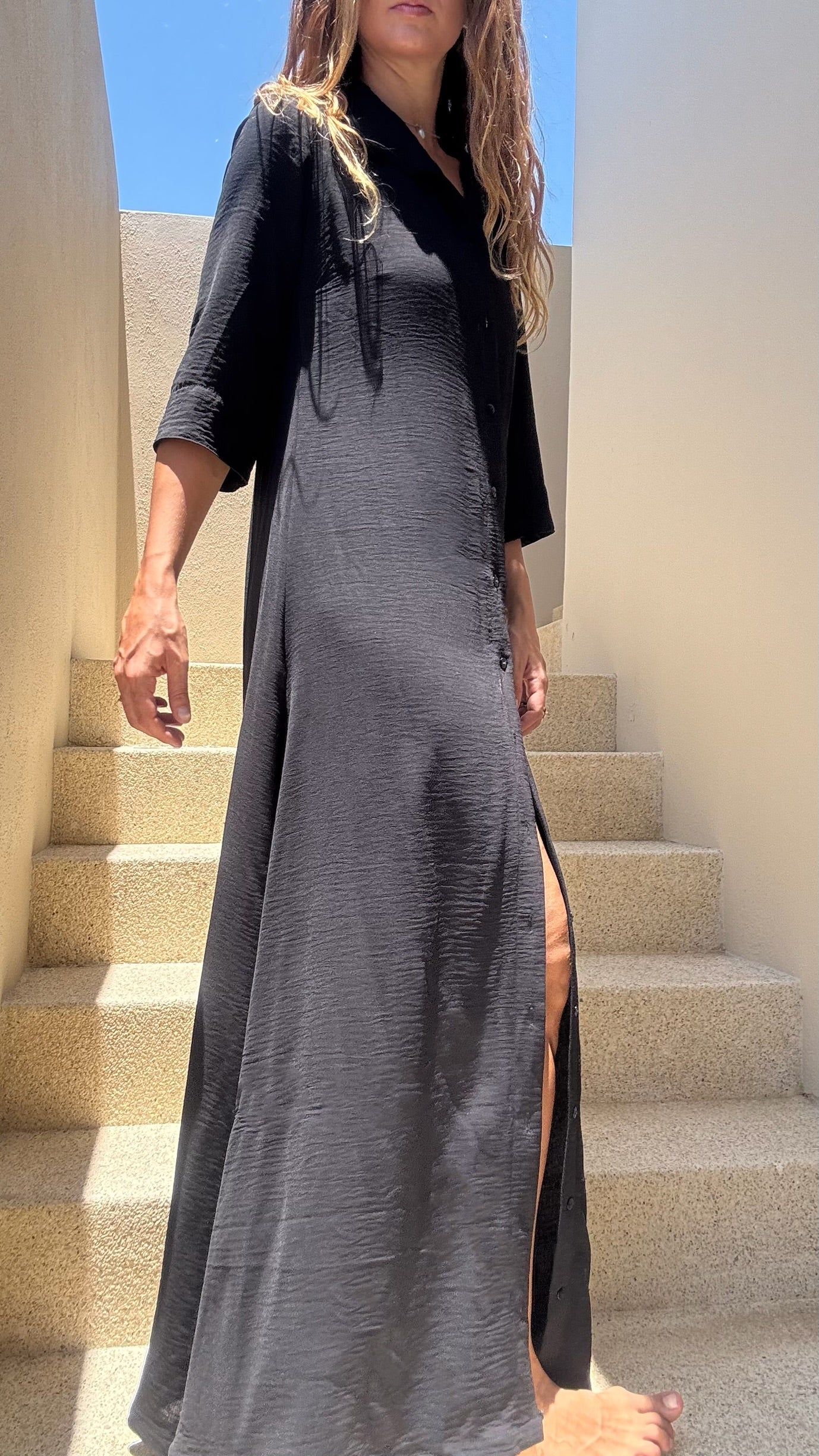 Vestido Camisero Negro
