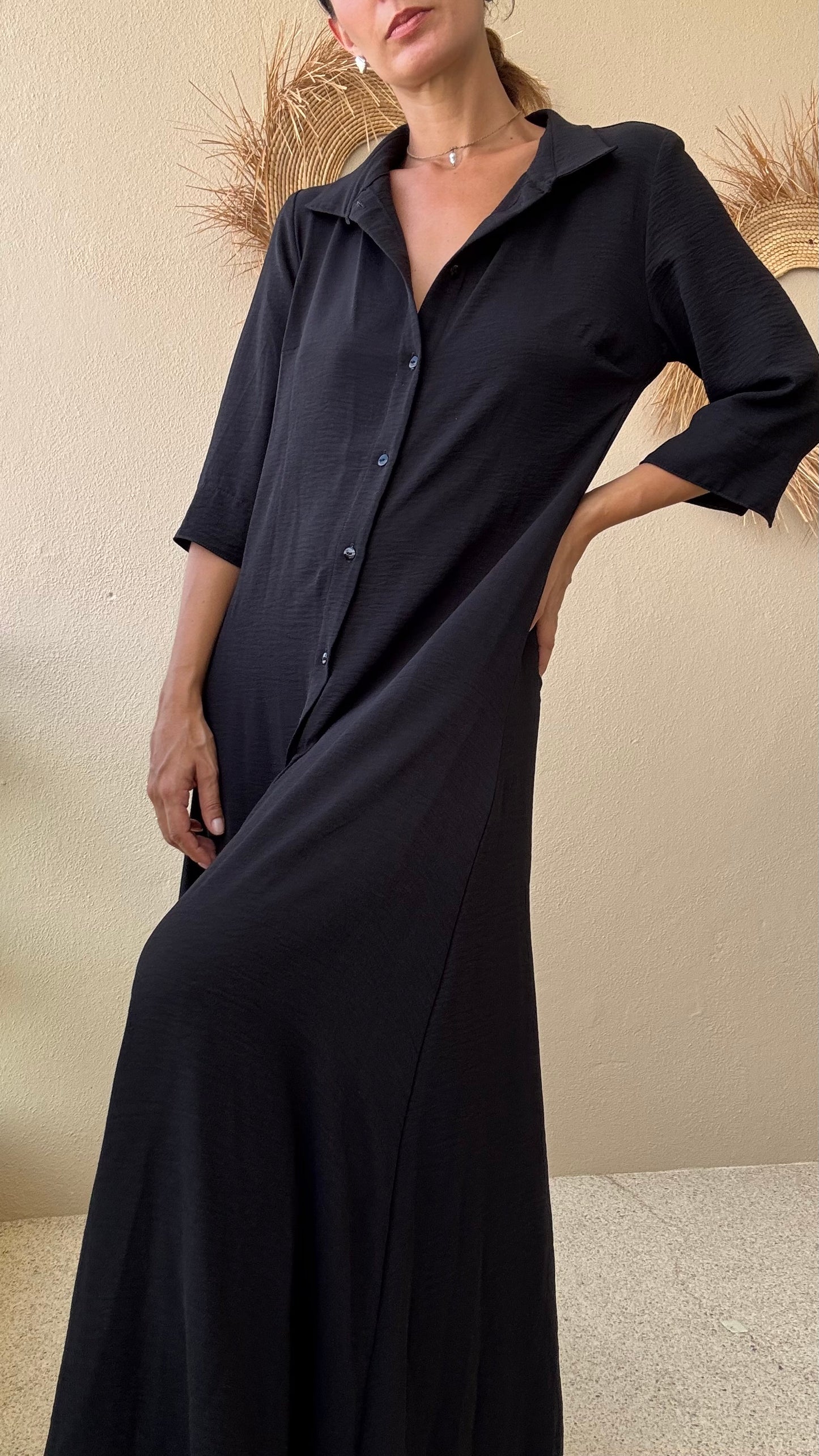Vestido Camisero Negro